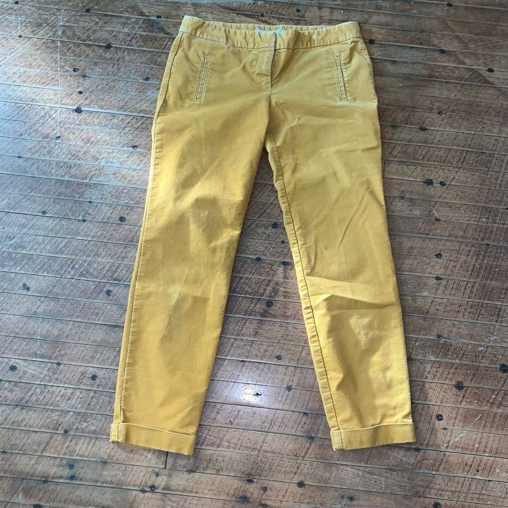 Loft marigold yellow flat front corduroy 4 business casual pants